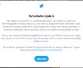 Screenshot der Twitter-Sicherheitsmeldung