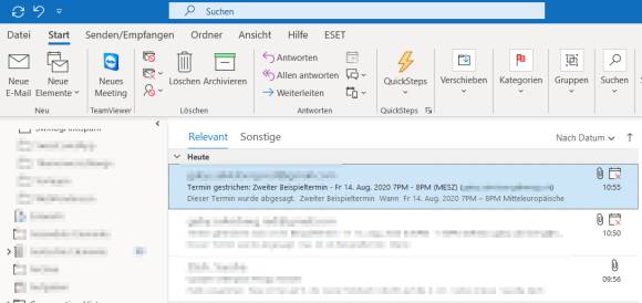 Terminabsage-Mail trotz Klick auf «Nicht senden»