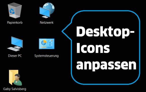 Abbildung Desktop-Icons mit Text: Desktop-Icons anpassen 