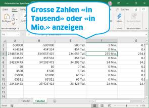 Screenshot Excel mit verschieden formatierten Zahlen 