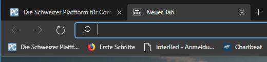 Standardmässig werden Lesezeichen nur fix in neuen Tabs angezeigt