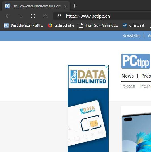 Wie von Firefox gewohnt, können Sie die Lesezeichen auch in Edge stets eingeblendet lassen