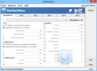 NetSetMan verwaltet individuelle Netzwerkprofile für LAN und WLAN. 