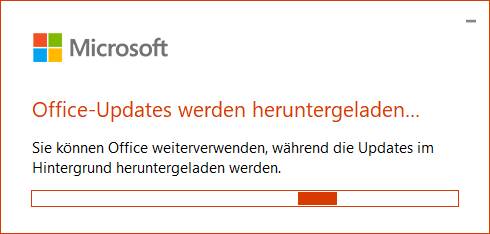 Die Updates sind unterwegs zu Ihnen Screenshot Update wird installiert