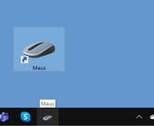 Screenshot Maus-Einstellung auf Desktop und in Taskleiste