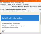 Screenshot Mail mit hellgelbem Hintergrund