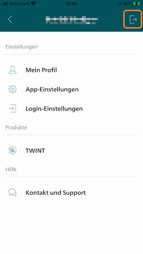 Screenshot PostFinance-App