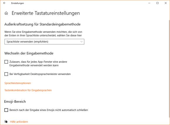 Screenshot Einstellungen