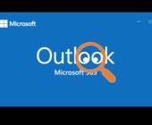 Outlook-Startlogo mit Lupe