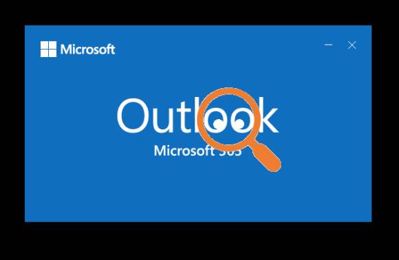 Outlook-Startlogo mit Lupe 