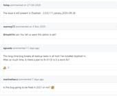 Screenshot Github-Kommentare zum Zeit-Bug in Duplicati