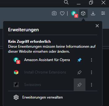 Suchmaschine fix als Icon anzeigen lassen (anpinnen)