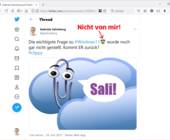 Screenshot Twitter-Post mit unerwünschtem Zusatz-Emoji