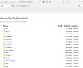 Screenshot der HP-FTP-Seite im Firefox 89