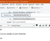 Screenshot Thunderbird mit Beispiel-Antwortadresse