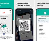 Screenshots aus dem PlayStore zur App Covid Certificate Check