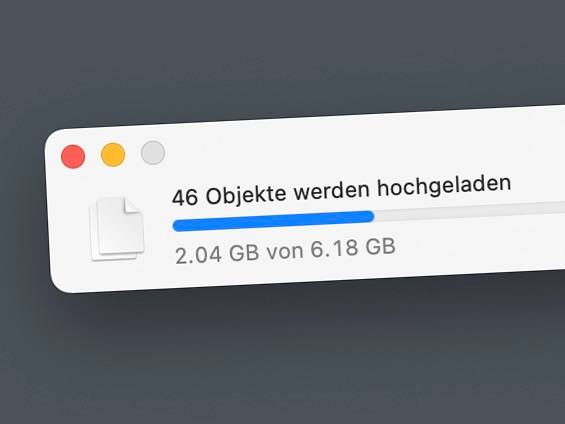Auf Wunsch wird der Verlauf der Synchronisierung eingeblendet