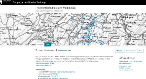 Screenshot Geoportal Kanton Freiburg 