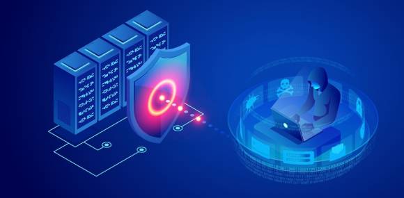 Hacker-Angriff auf Datenbank. 