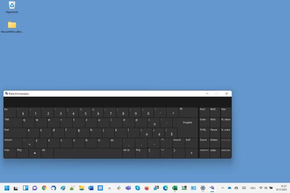 Klassische Bildschirmtastatur auf dem Desktop