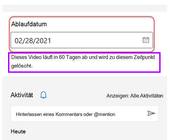 Teams-Screenshot mit Angabe des Ablaufdatums