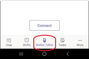 Screenshot der Walkie-Talkie-Funktion