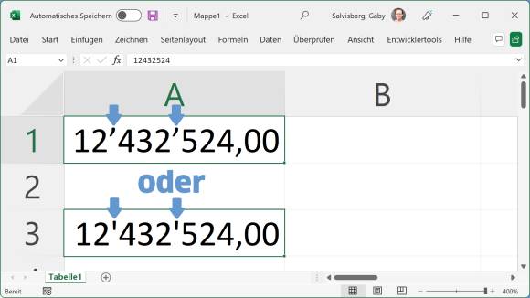 Vergleich typografischer und gerader Apostroph 