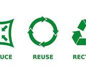 reduce, reuse, recycle-Schriftzug