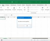 Screenshot eines Excel-Fenster mit der Dialogbox aus dem Testmakro