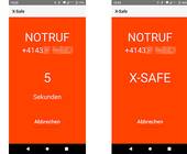 Screenshots der X-Safe-Notfall-App