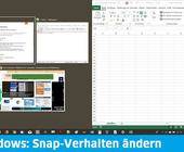 Screenshot Windows mit eingeschnapptem Excel-Fenster