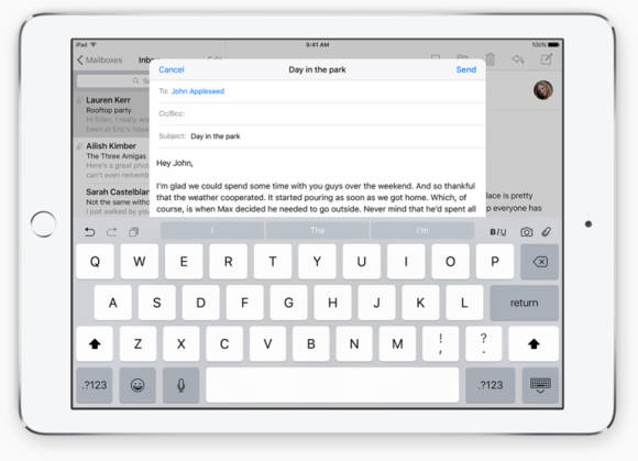 Virtuelle Tastatur auf einem iPad 
