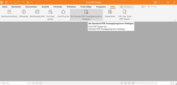 Screenshot: Foxit Reader als Standard setzen