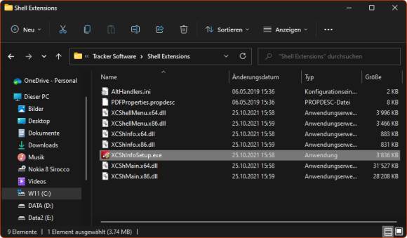 Screenshot Explorer mit Programmdateien