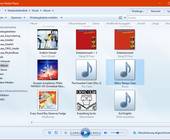 Der Windows Media Player mit einigen Album-Covern