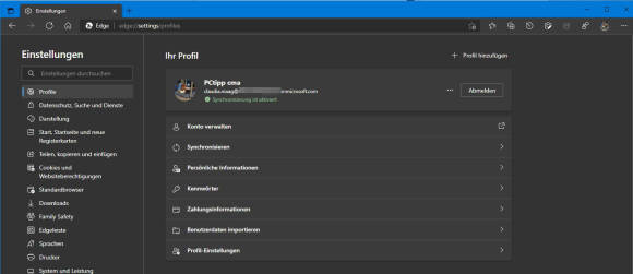 Edge-Einstellungen