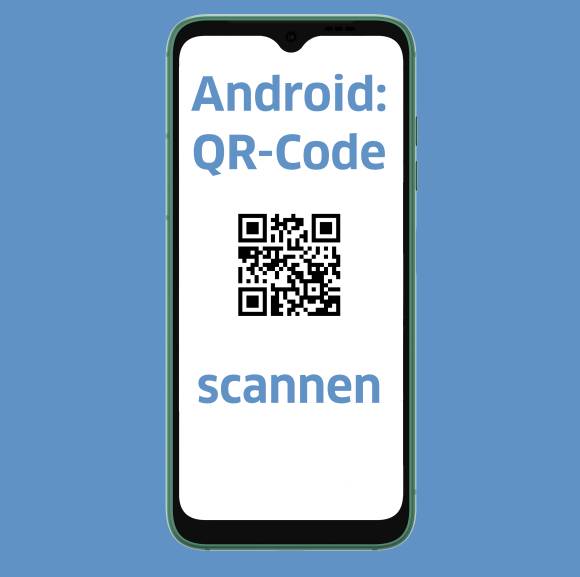 Ein Android-Smartphone mit einem QR-Code 