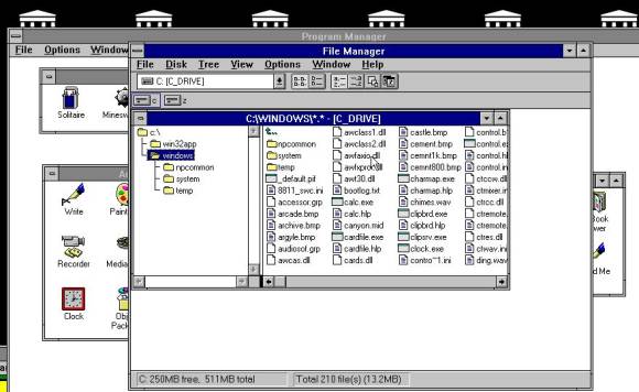 File Manager in Windows 3.1