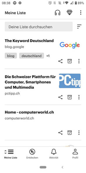 Pocket-App von Mozilla