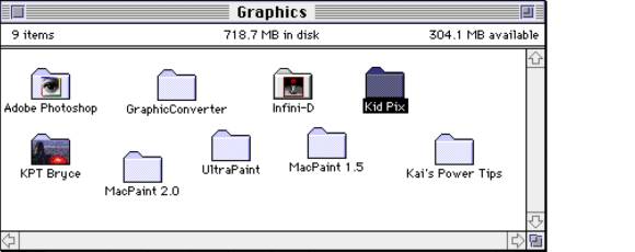 Der Screenshot zeigt ein Finder-Fenster mit antiken Mac-Anwendungen