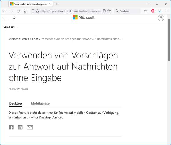 Screenshot Microsoft-Webseite