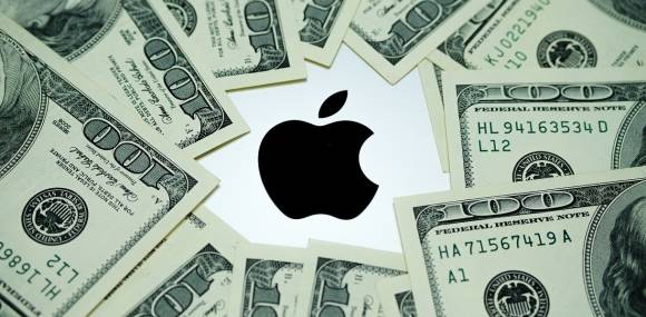 Apple Icon mit US-Banknoten 