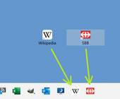 Ein Wikipedia- und SBB-Weblink direkt in der Taskleiste