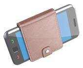 Ein Smartphone in einer Portemonnaie-ähnlichen Hülle