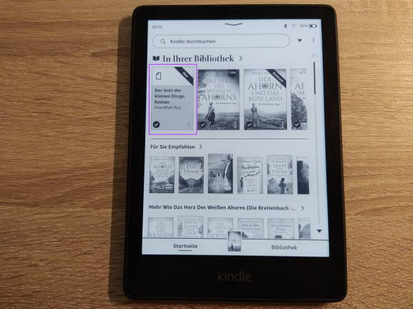 EPUB-Datei auf dem Kindle Paperwhite Signature 