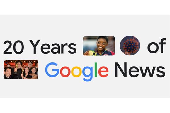 Googles Banner zum 20-Jahre-Jubiläum von Google News 