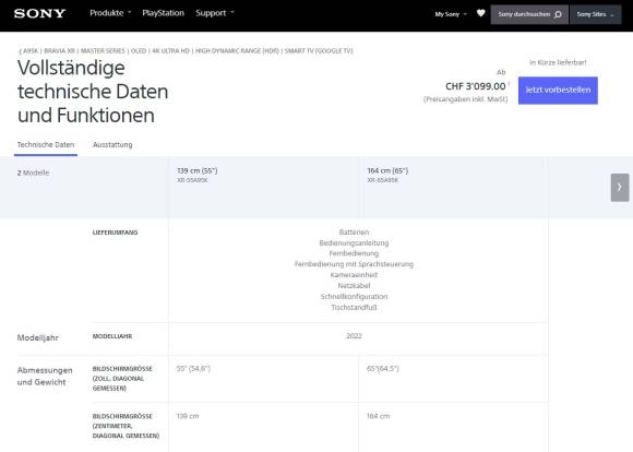 Tabelle technische Funktionen