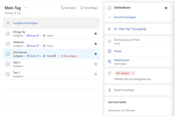 Mein Tag von Microsoft To Do 