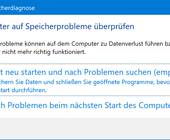 Screenshot des Speicherdiagnose-Fensters