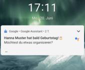 So sieht die Geburtstagserinnerung des Google Assistant aus